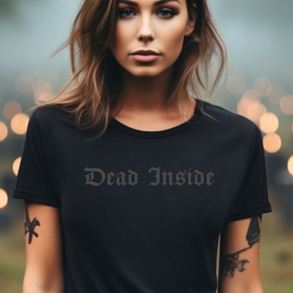 Dead Inside T-Shirt, Halloween Witchy, Horror Squad Ghouls, Spooky Shirt, Retro Tarot Card Shirt Spooky Season Vintage Gothic Style Gift Y2K