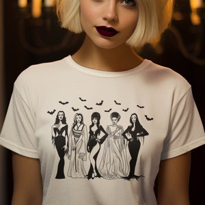 Ghouls Just Want To Have Fun Halloween T-Shirt, Halloween Shirt, Elvira, Morticia Addams, Bride Of Frankenstien, Lily Munster, Vampira, Gift