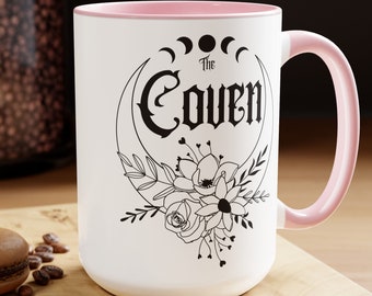 The Coven Coffee Mug, Cute, Halloween Bridal Spooky Boho Gift Whimsigoth Engagement Gothic Witchy Witchcraft Retro Horror Bachelorette Party