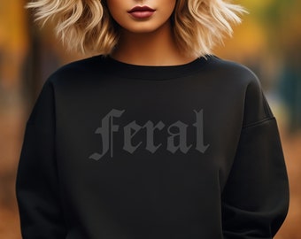 Moletom unissex selvagem, gola redonda alternativa, Halloween, estilo gótico, emo, bruxa, alt, camisa de terror vintage assustadora Y2K, presente, gótica, rainha, morcego