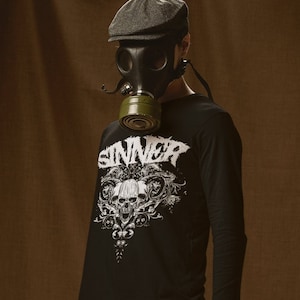 Sinner Unisex Camisa de manga larga / Halloween / Calavera / Diablo / Camisa de metal / Death Metal / Ropa gótica / Vestimenta gótica / Regalo / Metalero