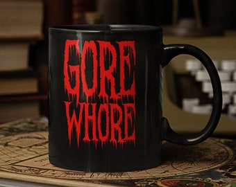 Halloween Coffee Mug Gore Horror Black 15oz, Spooky Mug, Horror Movie | Horror Mug | Gothic Style | Goth Decor | Gift | Elder Emo | Goth Mom