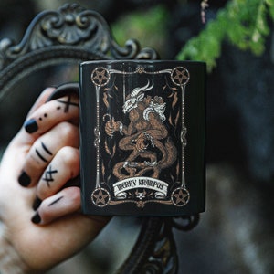 Merry Krampus Tazza da caffè natalizia, Scheletro di Babbo Natale, Coppa, Regalo divertente, Vacanza gotica Vintage Creepmas Brutto maglione Retro Gothmas Spettrale Tarocchi