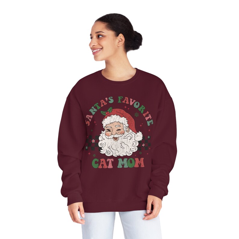 Santas Favorite Cat Mom Christmas Sweatshirt, Animal Lover, Shirt