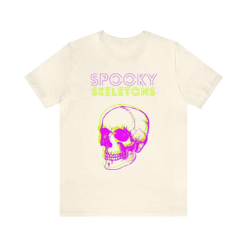 Halloween Spooky Skeletons Unisex Jersey T-Shirt, Halloween Shirt, Scary Skeletons, Retro 80s 90s, Y2K, Gothic Style, Goth Mom, Elder Emo image 9