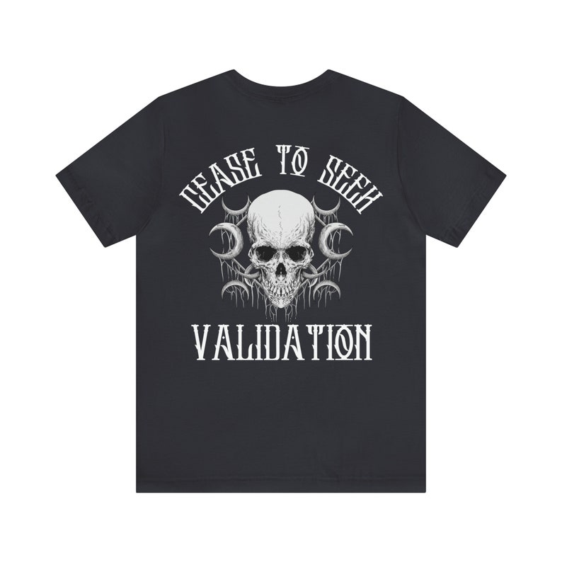 Aufhören zu suchen Bestätigung Unisex Jersey T-Shirt, Gym Motivation Shirt, Schädel, Mond, Halloween Shirt, Y2K, Gothic Style, Goth Mom, Elder Emo Bild 3