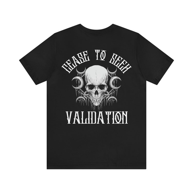 Aufhören zu suchen Bestätigung Unisex Jersey T-Shirt, Gym Motivation Shirt, Schädel, Mond, Halloween Shirt, Y2K, Gothic Style, Goth Mom, Elder Emo Bild 2