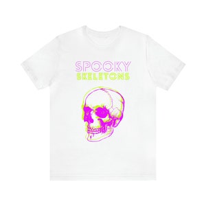 Halloween Spooky Skeletons Unisex Jersey T-Shirt, Halloween Shirt, Scary Skeletons, Retro 80s 90s, Y2K, Gothic Style, Goth Mom, Elder Emo image 10