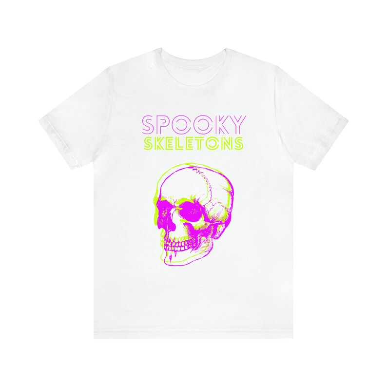 Halloween Spooky Skeletons Unisex Jersey T-Shirt, Halloween Shirt, Scary Skeletons, Retro 80s 90s, Y2K, Gothic Style, Goth Mom, Elder Emo image 10