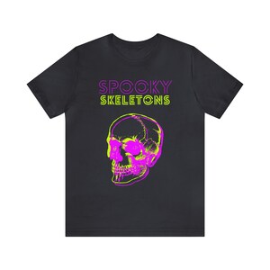 Halloween Spooky Skeletons Unisex Jersey T-Shirt, Halloween Shirt, Scary Skeletons, Retro 80s 90s, Y2K, Gothic Style, Goth Mom, Elder Emo image 8