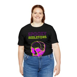 Halloween Spooky Skeletons Unisex Jersey T-Shirt, Halloween Shirt, Scary Skeletons, Retro 80s 90s, Y2K, Gothic Style, Goth Mom, Elder Emo image 7