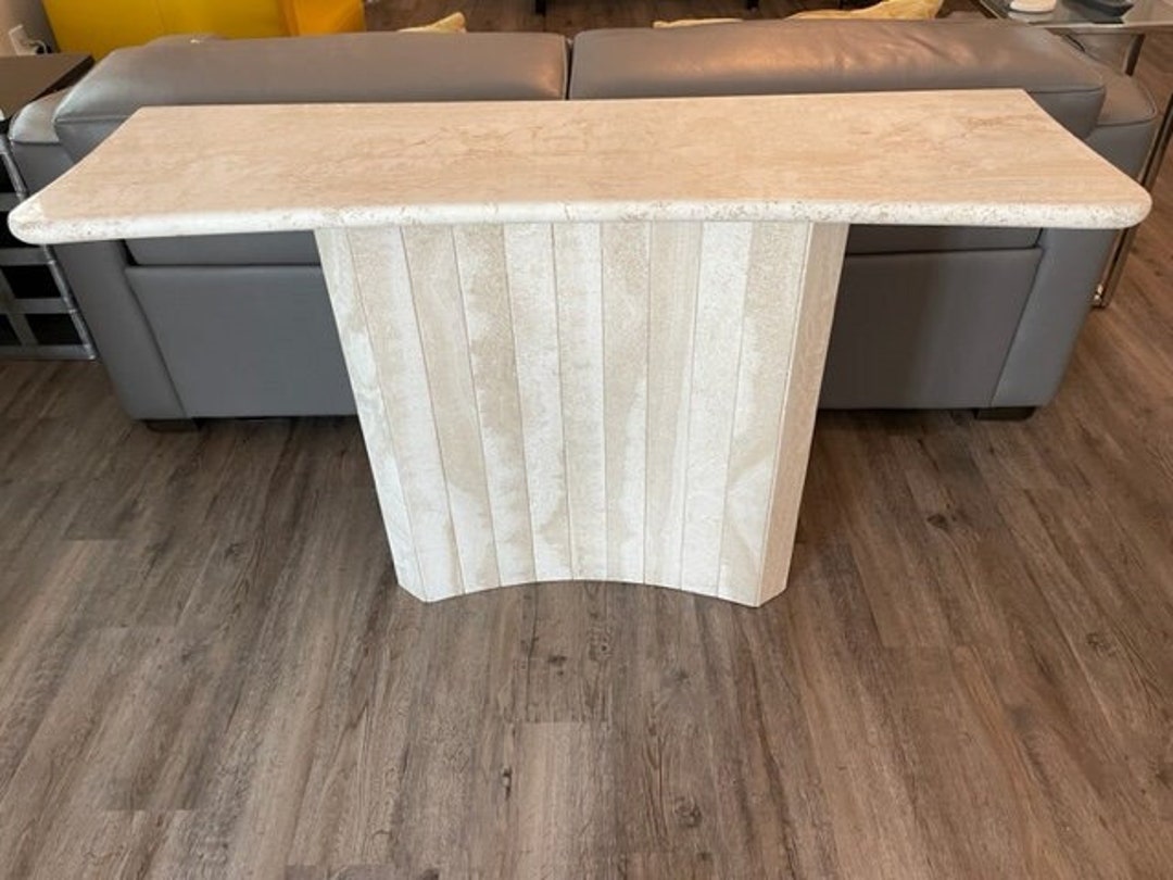 Travertine Marble Console Table Etsy