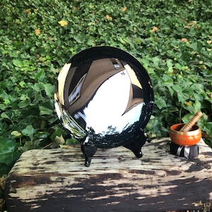 Scrying Mirror - Concave - Black Stand