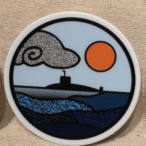 Mosaic Submarine - Submarine - Submarine Sticker - Navy Gift - Submarine Gift - Sub Wife Gift - Navy Auction Item