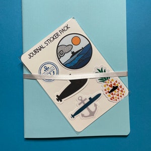 Submarine Journal with Sticker Pack - Submarine - Submarine Sticker - Military Gift - Navy Gift - Submarine Gift - Sub Wife Gift