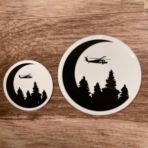 Helicopter Silhouette Half Moon Army Helicopter Military Stickers UH-60 Blackhawk Mom AH-64 Apache Pride CH-47 Chinook decal