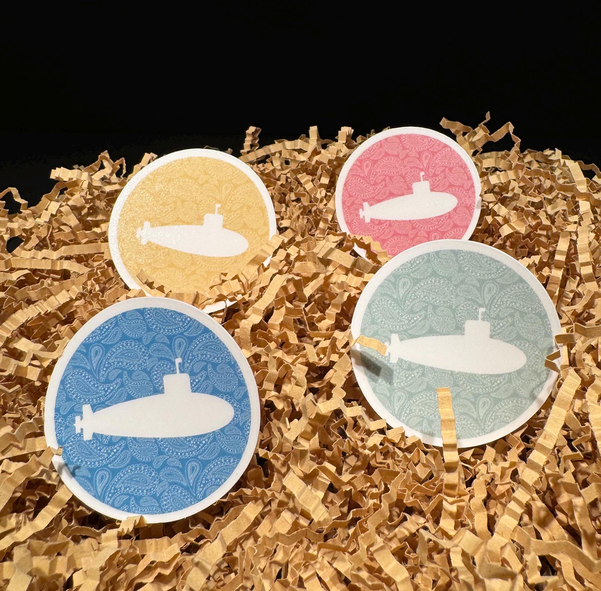 Aesthetic Submarine Circle Sticker, Pastel Navy Sub Stationery Gift - Etsy
