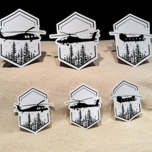 Silhouette Helicopter Sticker, Army Helicopter, Helicopter Stickers, UH-60 Blackhawk, AH-64 Apache, CH-47 Chinook, Pilot Gift, Army Wife