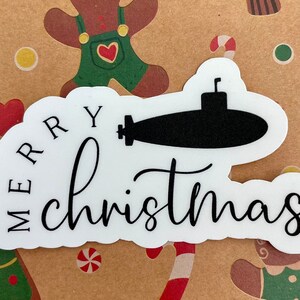 Submarine Navy Merry Christmas Sticker Submariner Decoration Stationery Decal Holiday Housewarming Gift