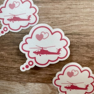 Helicopter Loving Thoughts Sticker - Army Helicopter Sticker - Helicopter Stickers - UH-60 Blackhawk, AH-64 Apache, CH-47 Chinook