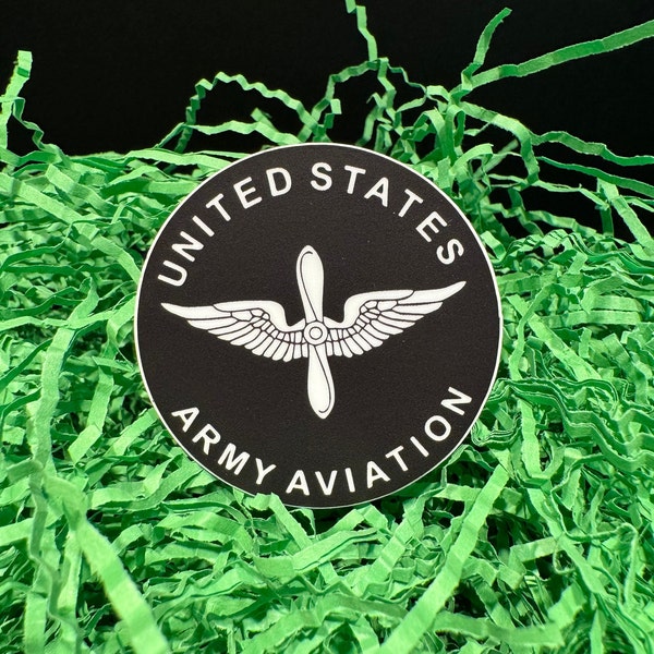 Army Aviation Sticker: Black and White, Military Pilot Wings