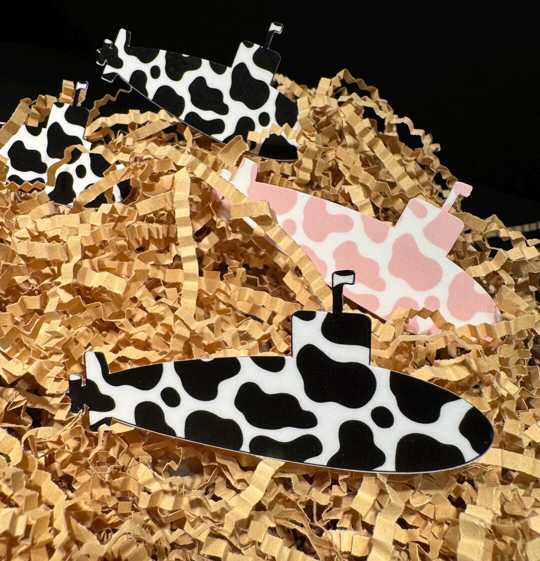 Submarine Cow Pattern Sticker Fun Sub Wife Auction Silent Service Decal ...