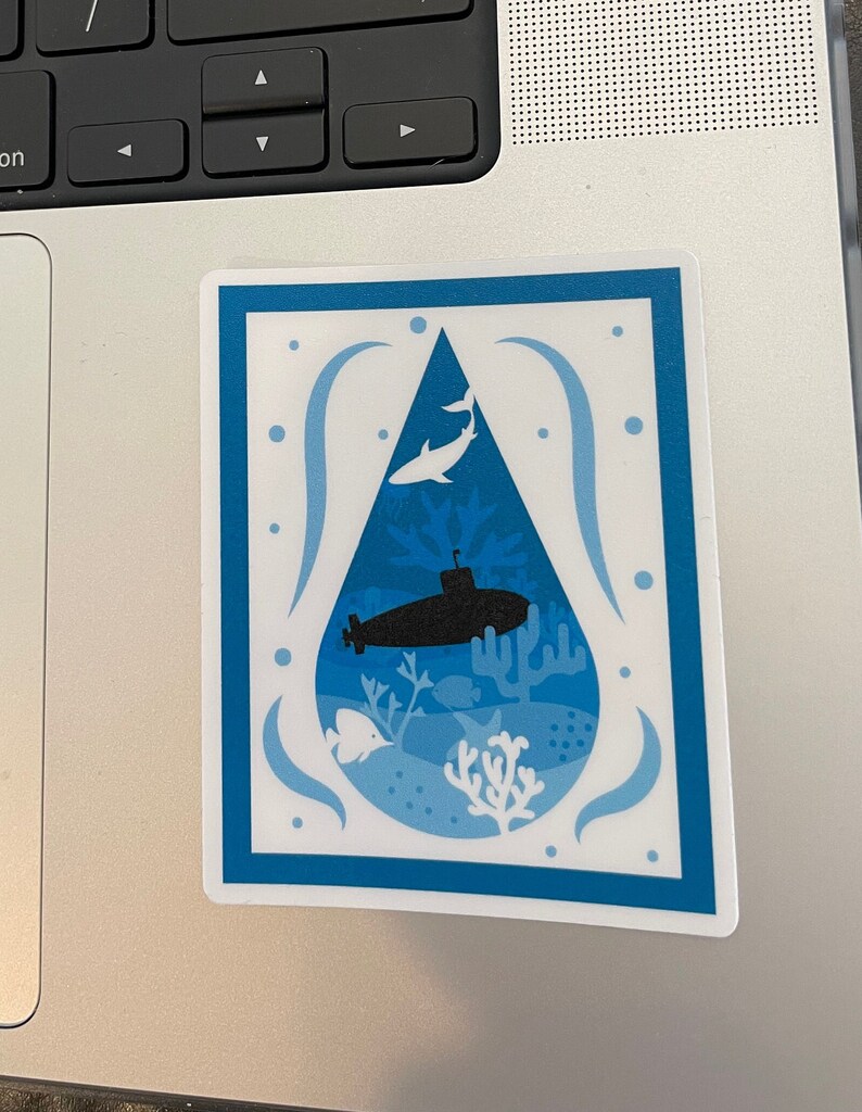 Submarine Teardrop Underwater Sticker Sub Wife Housewarming Hail and ...