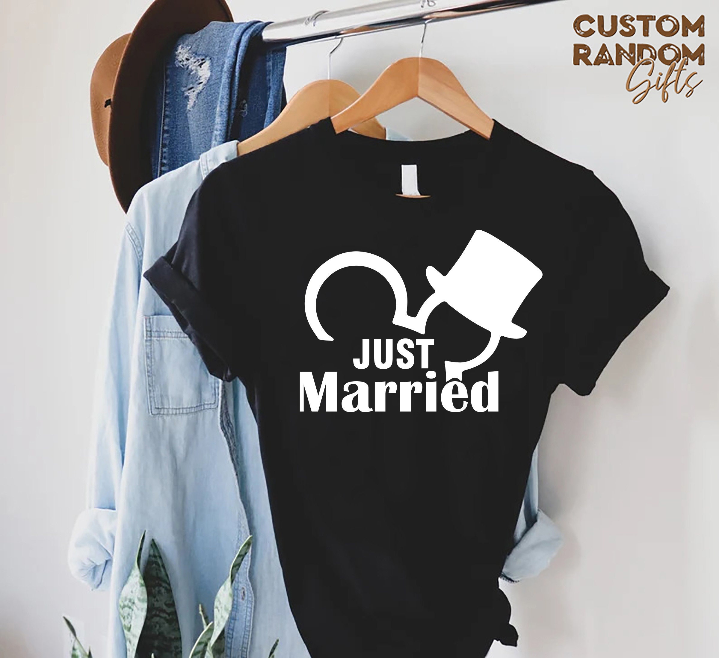 Just Married Shirts, Disney Honeymoon Gifts, Bride and Groom Couples Shirts  sold by Kara-Lynn Glacial, SKU 39262225