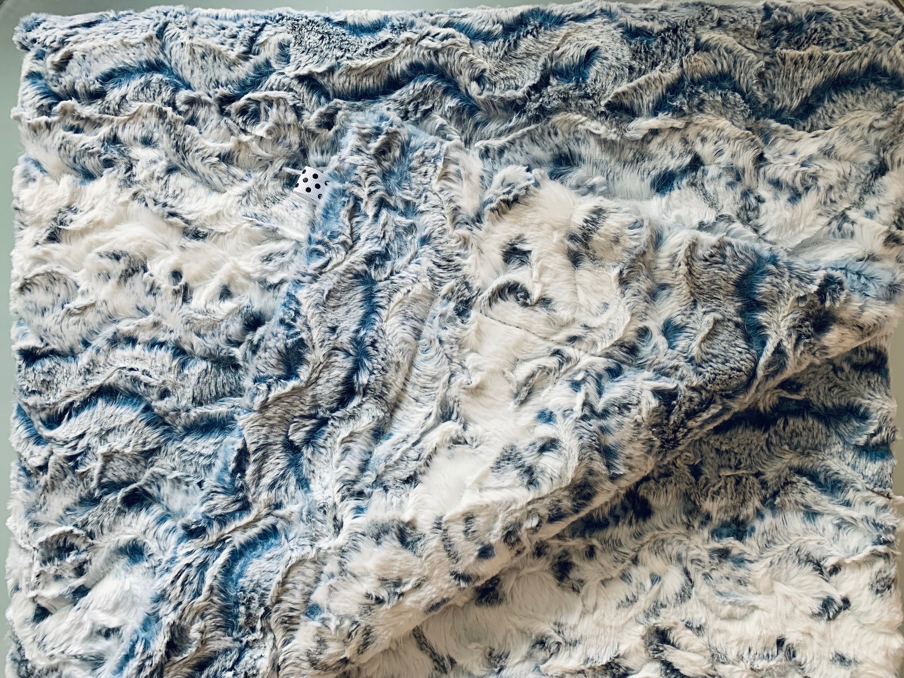 Snowy Owl Navy Blue Minky Blanket | Glacier Navy Blue | Luxe Cuddle Baby, Kids, Toddler & Adult 