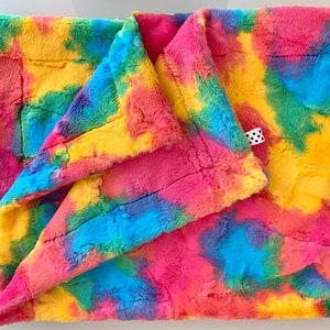 Manta de bebé Minky Rainbow Sherbert / Manta de Minky de lujo vibrante y acogedora / Manta de Minky para niñas y niños pequeños