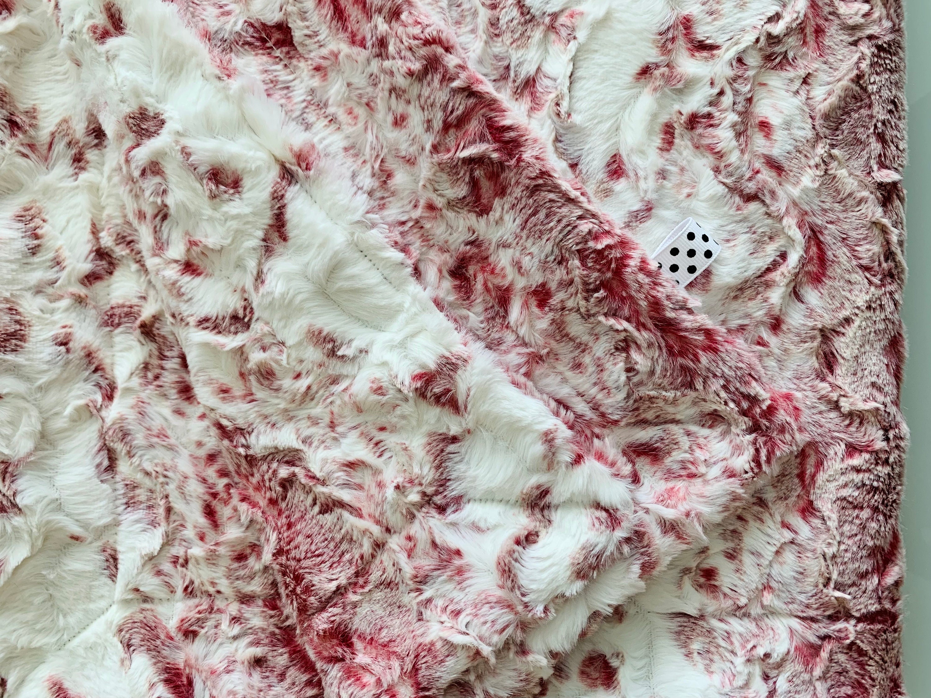 Snowy Owl Merlot Minky Baby Girl Blanket | Burgundy Red, White Luxe Cuddle Plush Blanket | Baby, Tod