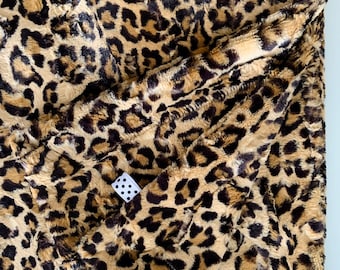 Leopard Sand Minky Blanket | Camel Tan Brown Luxe Cuddle Minky | Baby Girl, Toddler, Kids & Adult Minky Blanket