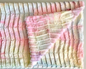 Pastel Rainbow Tie Dye Baby Girl Minky Blanket | Luxe Cuddle | Toddler, Kids & Adult Minky Blanket