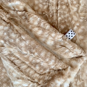 Beige Fawn Minky Baby Blanket | Luxe Cuddle Minky Blanket | Gender Neutral Baby Girl & Boy Minky Blanket