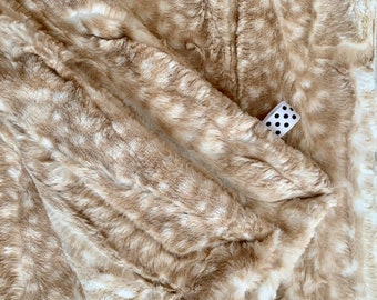Fawn Print Minky Blanket | Beige Tan Brown Luxe Cuddle | Luxury Minky Throw Blanket | Neutral Baby, Kids & Adult Minky Blanket