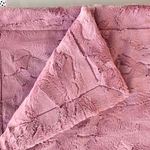 Woodrose Hide Minky Blanket | Mauve Pink Luxe Cuddle | Baby Girl, Toddler, Kids & Adult Minky Blanket | Minky Throw Blanket
