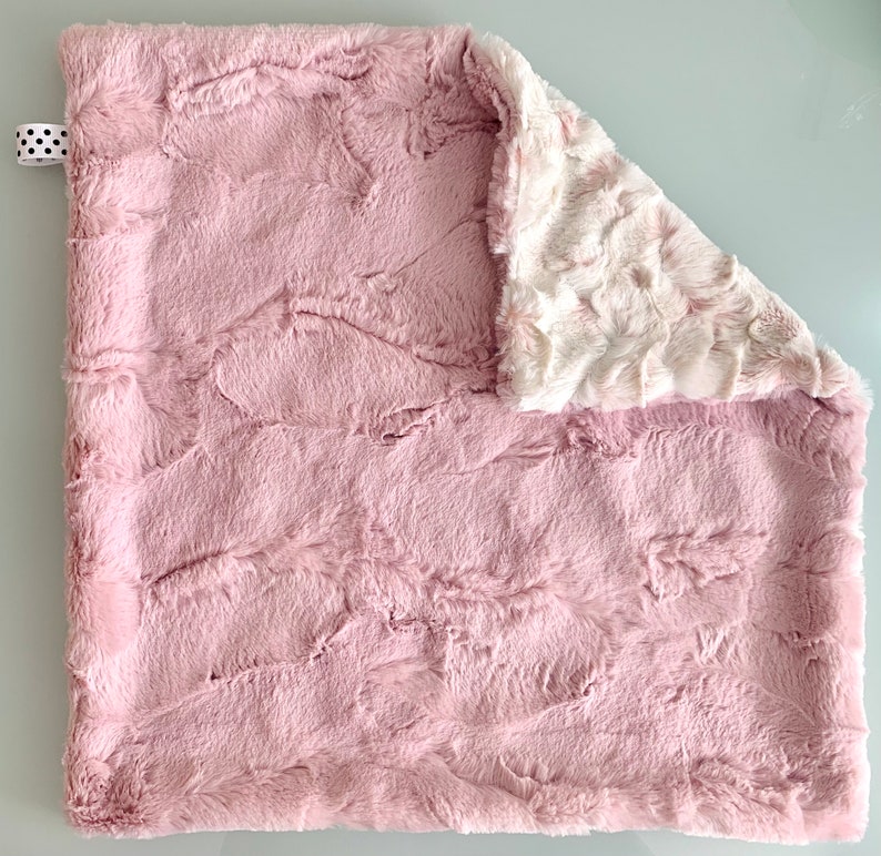 Rosewater Hide Pink Minky Lovey Blanket Snowy Owl Rosewater/white Luxe Cuddle Blanket Baby Girl