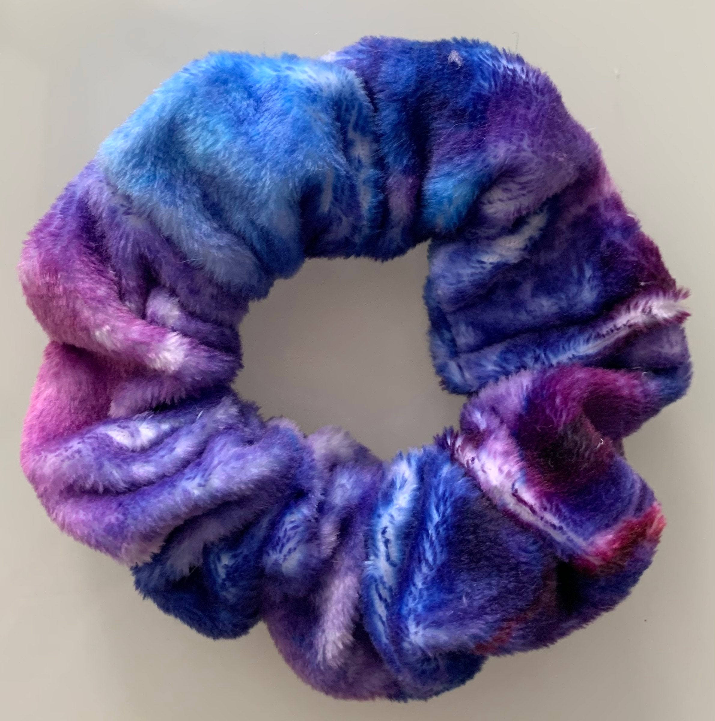 Super Soft Minky Mini Scrunchies Tan Paisley Giraffe Print Blue Purple
