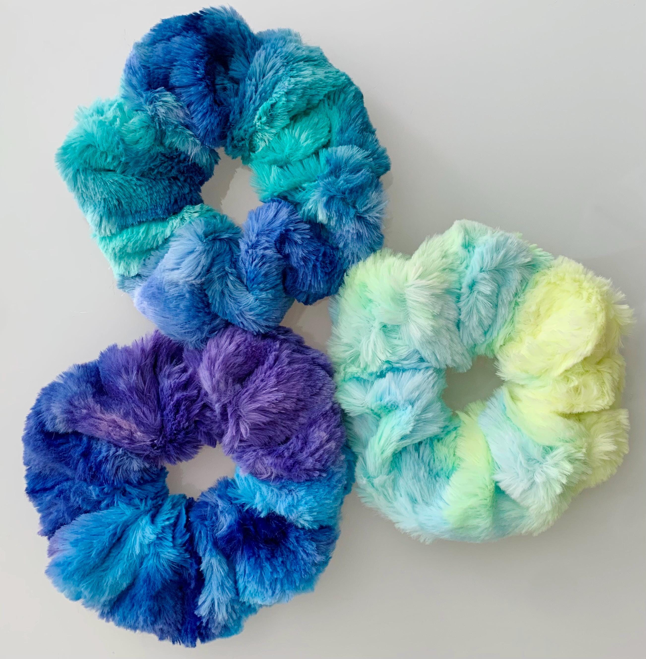 Super Soft Minky Sorbet Tie Dye Scrunchies | Mystic Purple 