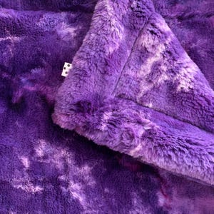 Bunny Fusion Grape Jam Minky Baby Blanket | Violet Purple Tie Dye Luxe Cuddle Minky Blanket | Baby Girl Minky Blanket