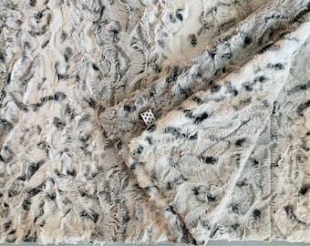 Snowy Owl Alloy Silver Gray Minky Blanket | White Grey | Luxe Cuddle Baby, Kids & Adult Minky Throw Blanket