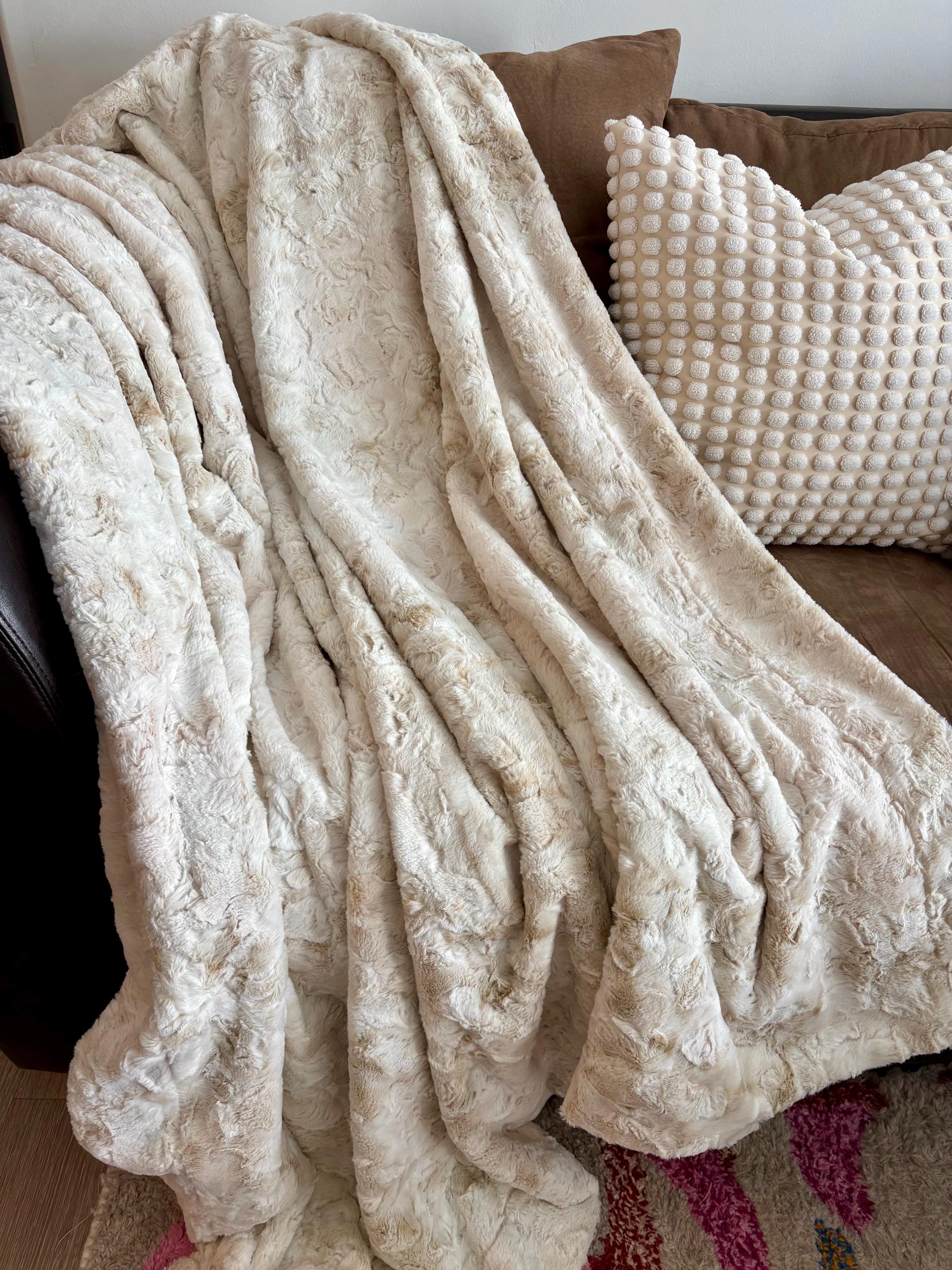 Galaxy Creme Minky Blanket | Luxe Cuddle Minky | off White Beige