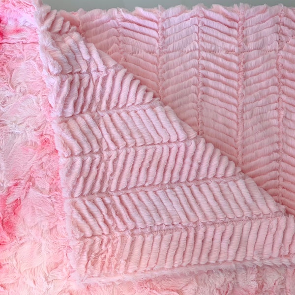 Blush Pink Galaxy Tie Dye Baby Girl Minky Blanket | Pink Ziggy | Luxe Cuddle Minky Baby Girl Blanket