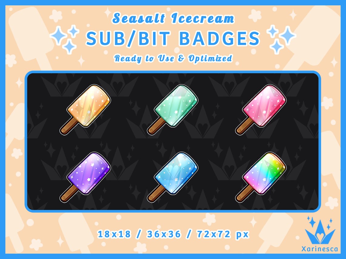 Kingdom Hearts Seasalt Icecream Sub & Bit Badges for Twitch / Discord ...