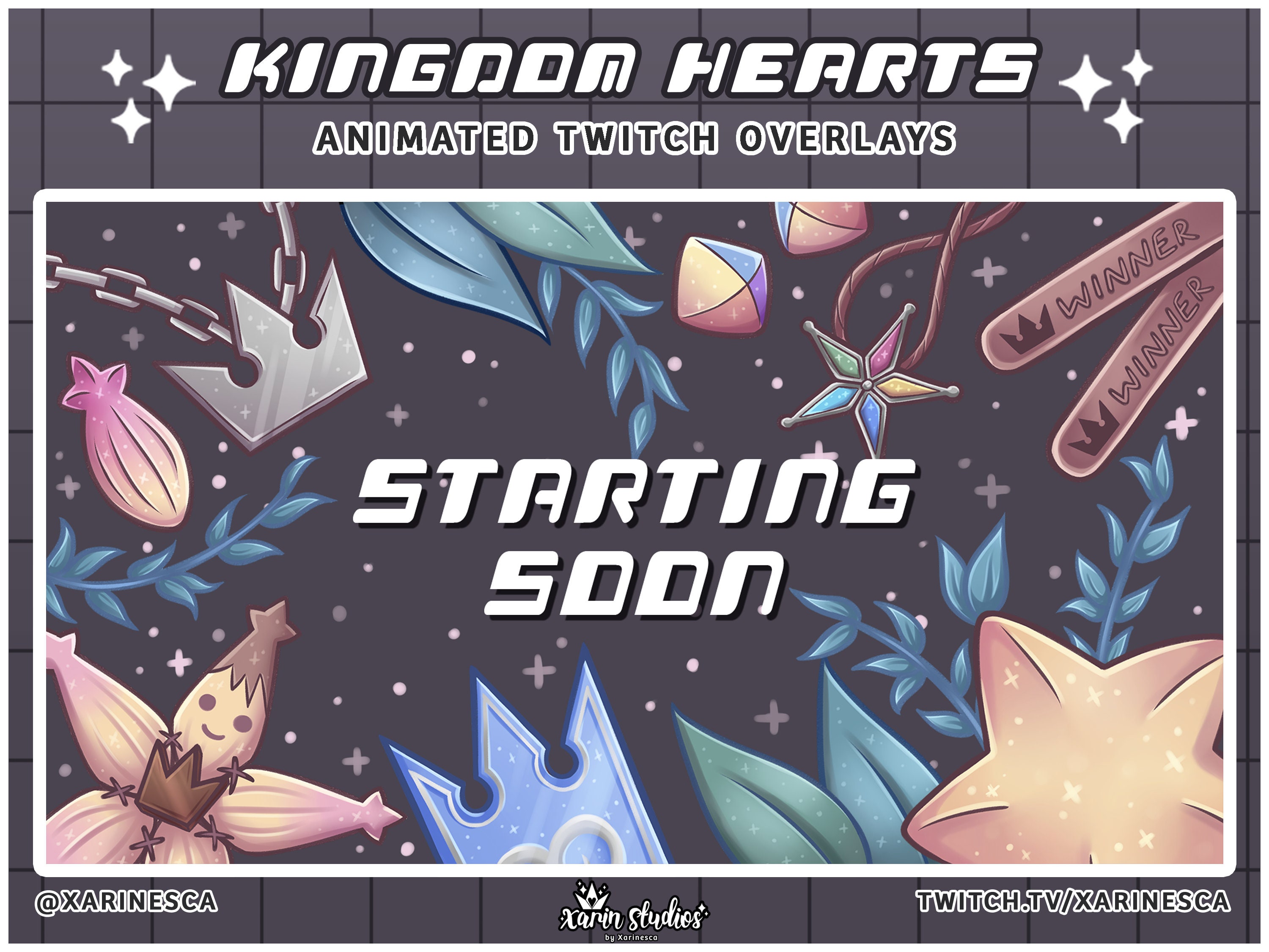 Kingdom Hearts Animated Twitch Overlays: Dark Stream Package (digital ...