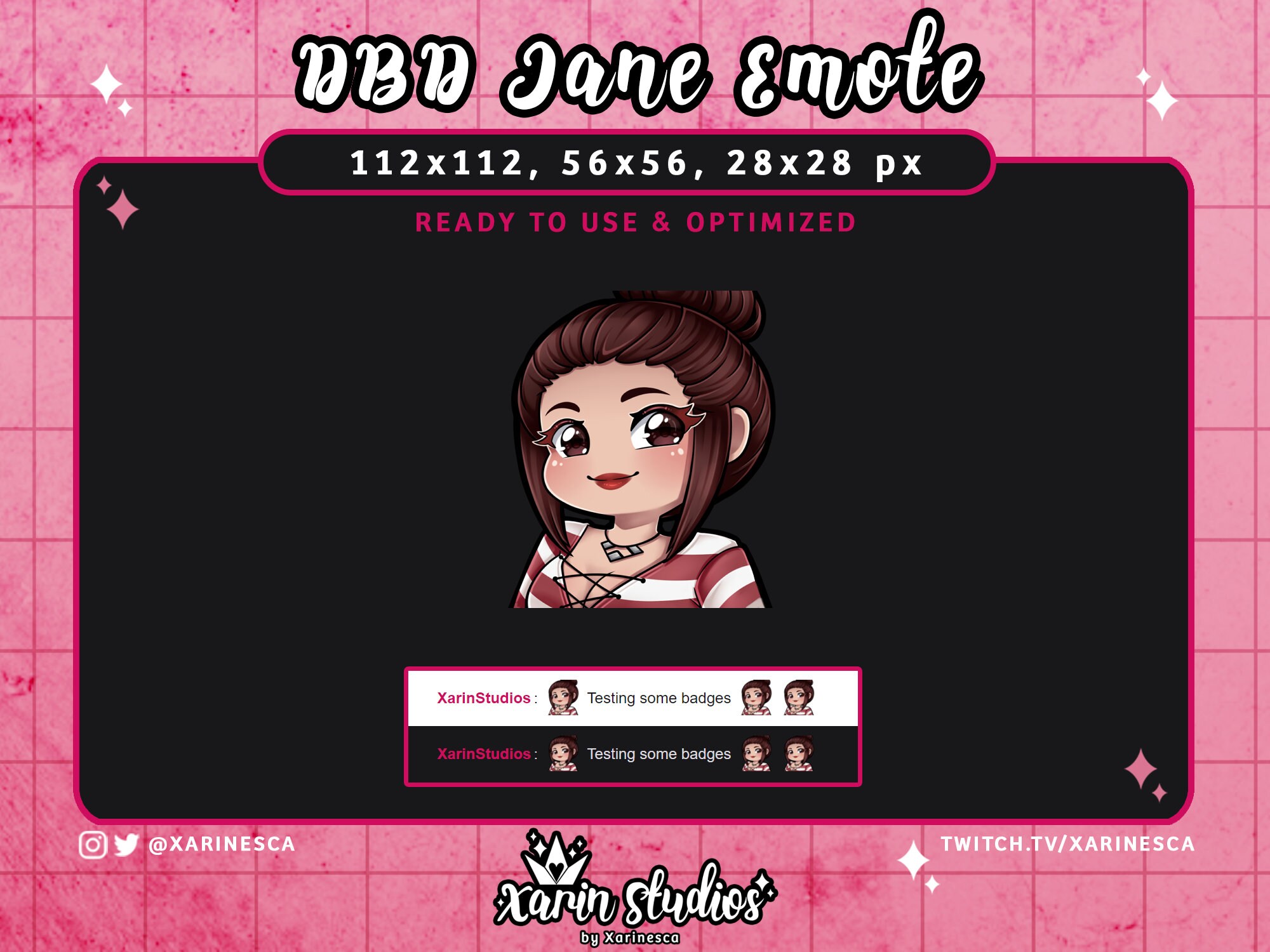 DBD Jane Emote for Twitch / Discord / Youtube / Kick / Stream Emotes - Etsy
