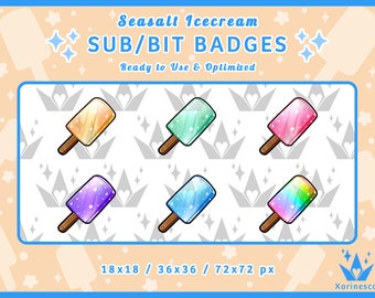Kingdom Hearts Seasalt Icecream Sub & Bit Badges for Twitch / Discord / YouTube