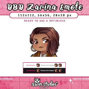 DBD Zarina Emote for Twitch / Discord / YouTube / Kick / Stream Emotes