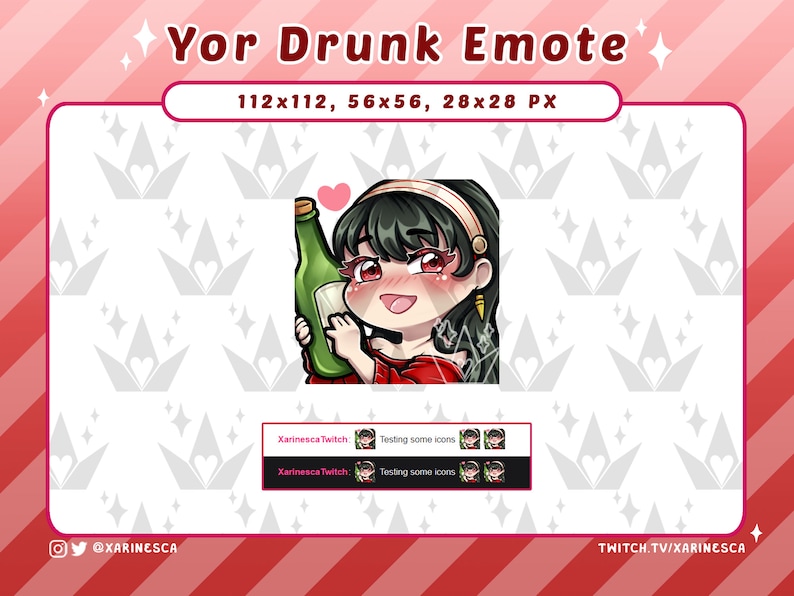 Sxf Yor Drunk Emote for Twitch / Discord / Youtube / Stream Emotes Etsy