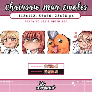 Chainsaw Man Emote Bundle for Twitch / Discord / YouTube / Stream